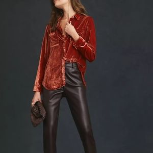 Anthropologie Pilcro Relaxed Velvet Shirt